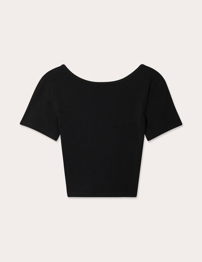 T-shirt manches courtes noir femme