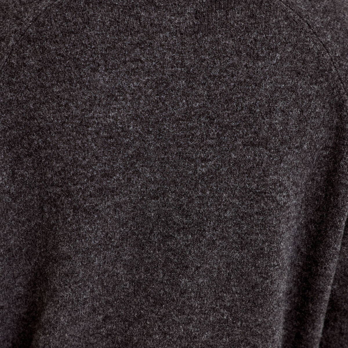 Pull col montant manches longues gris fonc&eacute; femme