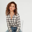 Chemise manches longues ecru femme