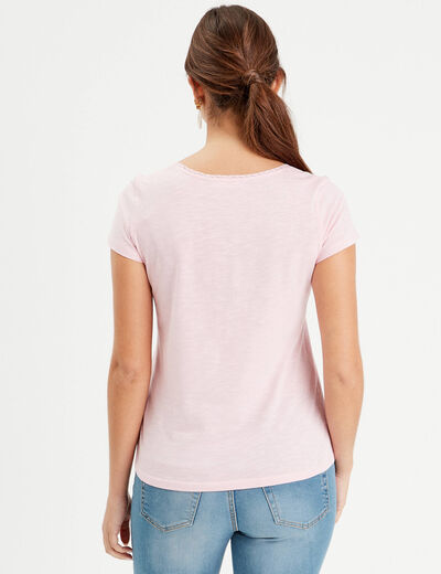 T-shirt manches courtes rose femme