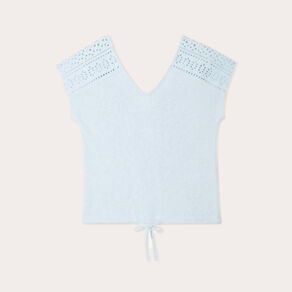 T-shirt manches courtes bleu clair femme
