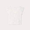 T-shirt manches volants ecru femme
