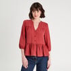 Blouse manches 3/4 vieux rose femme