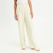 Pantalon large à pinces ecru femme