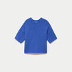 Pull col rond manches courtes bleu electrique femme