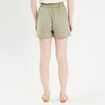 Short regular contenant du lin vert kaki femme