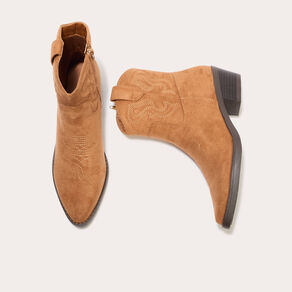 Bottines western suédine camel femme