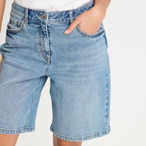 bermuda large en jean denim double stone femme Bermuda large en jean denim double stone femme