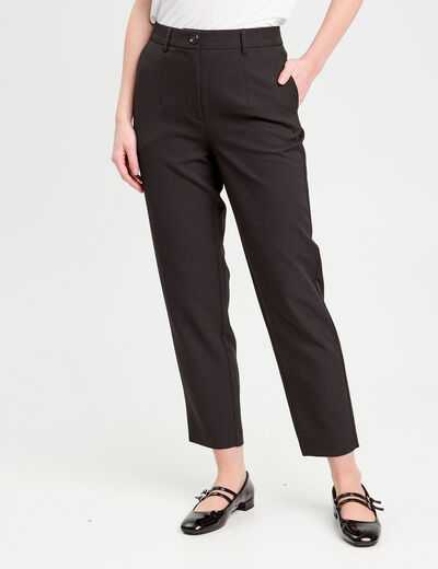 Pantalon carotte noir femme