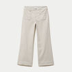 Pantalon large cropped taille haute vert kaki femme