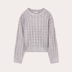 Pull manches longues gris argent femme