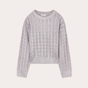 Pull manches longues gris argent femme