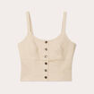 Bustier boutonné en jean sable femme