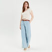 T-shirt manches courtes ajouré creme femme