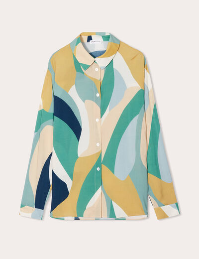 Chemise manches longues vert femme
