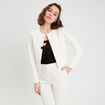 Veste courte cintr&eacute;e ecru femme
