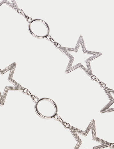 Ceinture fine avec cha&icirc;ne gris argent femme