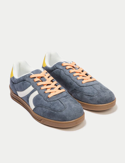 Basket aspect daim gris femme