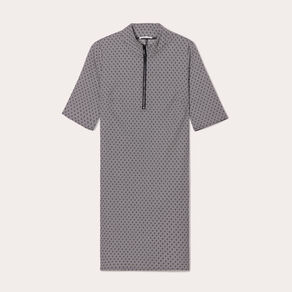 Robe droite col montant zippé noir femme