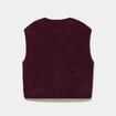 Gilet sans manches effet polaire prune femme
