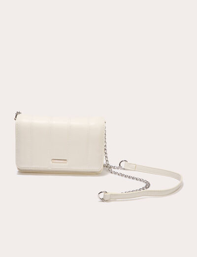 Sac matelassé avec chaîne ecru femme