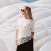 T-shirt oversize longue dentelle ecru femme