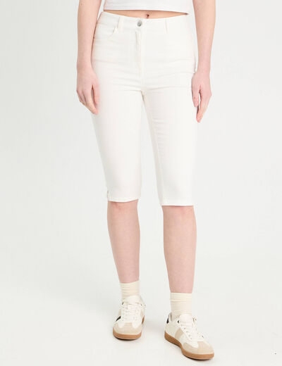 Pantalon capri ecru femme