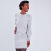 Robe pull droite gris clair femme