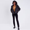 Doudoune droite zippée noir femme
