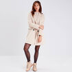Manteau droit boutonné beige femme