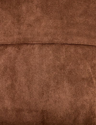 Veste droite cropped col tailleur marron femme
