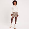 Jupe-short moulante velours vert kaki femme