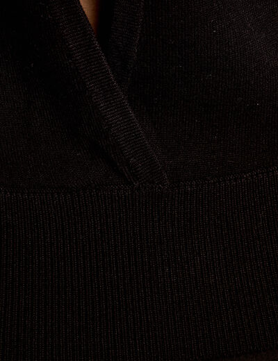 Pull manches courtes noir femme