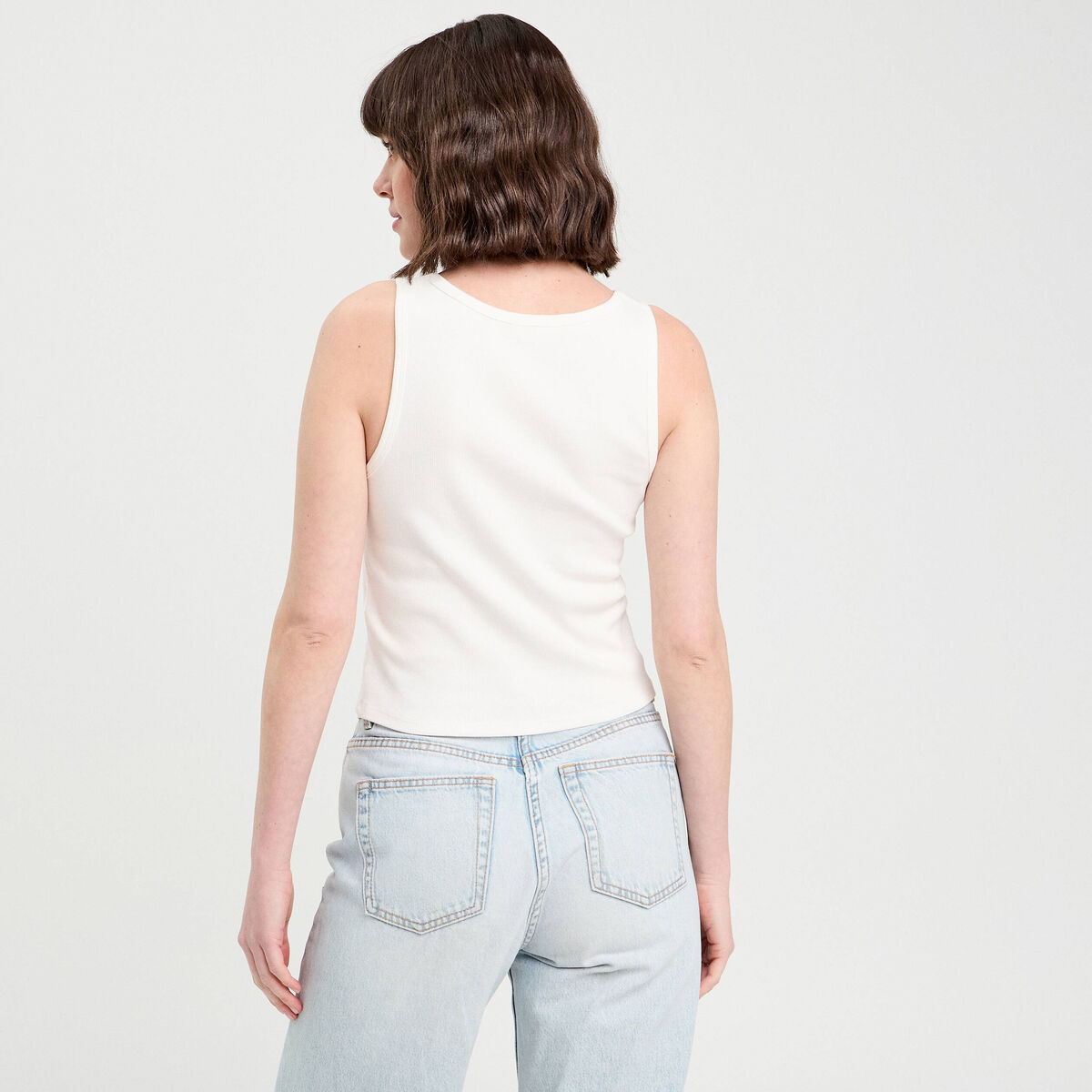 Débardeur sans manches ecru femme