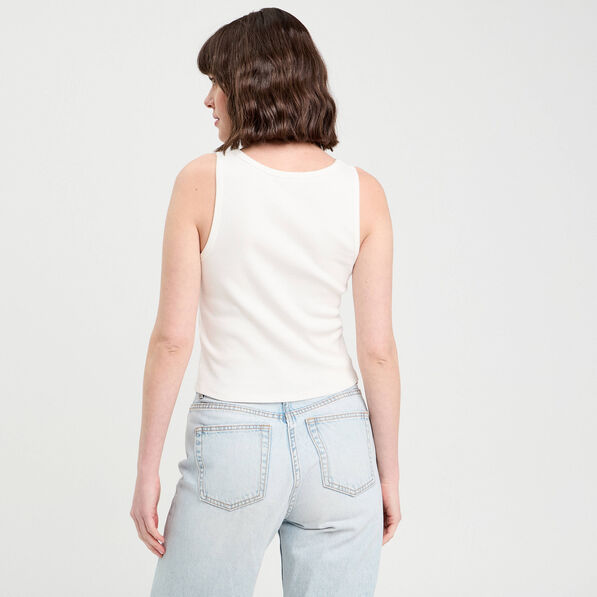 Débardeur sans manches ecru femme
