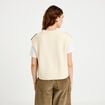 Pull sans manches ecru femme