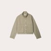 Veste droite col montant vert kaki femme