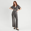 Combinaison pantalon noeud gris argent femme