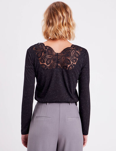 T-shirt manches longues noir femme
