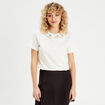 T-shirt manches courtes bijoux ecru femme