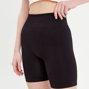 short cycliste sans couture noir femme Short cycliste sans couture noir femme