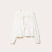 Blouse ajustée manches longues ecru femme
