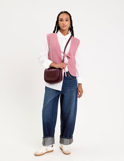Gilet sans manches polaire vieux rose femme