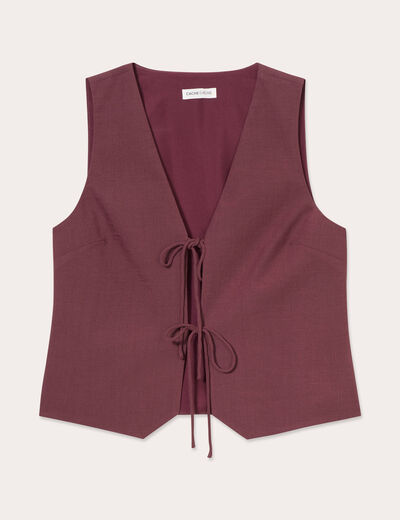 Gilet sans manches prune femme