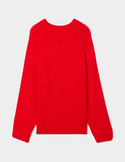Pull manches longues rouge femme