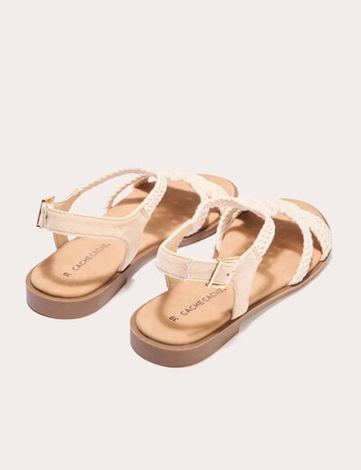 Sandales plates macramé sable femme