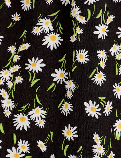 Robe évasée manches courtes noir femme