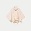 Poncho en fausse fourrure ivoire femme