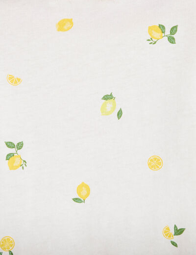 T-shirt &agrave; motif manches courtes blanc femme
