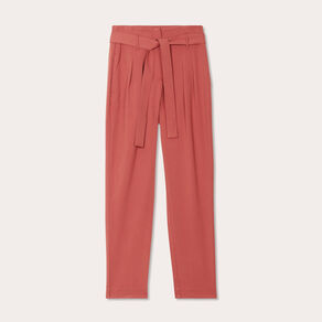 pantalon paperbag fluide vieux rose femme Pantalon paperbag fluide vieux rose femme